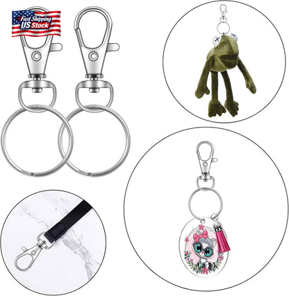 70PCS Swivel Snap Hook Keychain Rings Metal Lobster Clasps for Crafts Lanyards