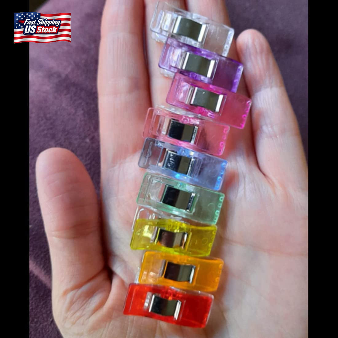 Plastic Sewing Clips, 120 Pcs with Plastic Jar, Premium Quilting Clips for Suppl