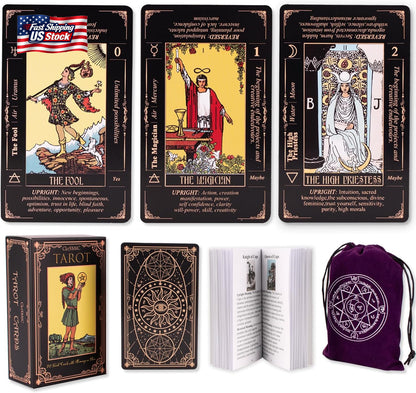 Tarot Cards for Beginners, Classic Tarot Deck with Meanings, Durable Cards With