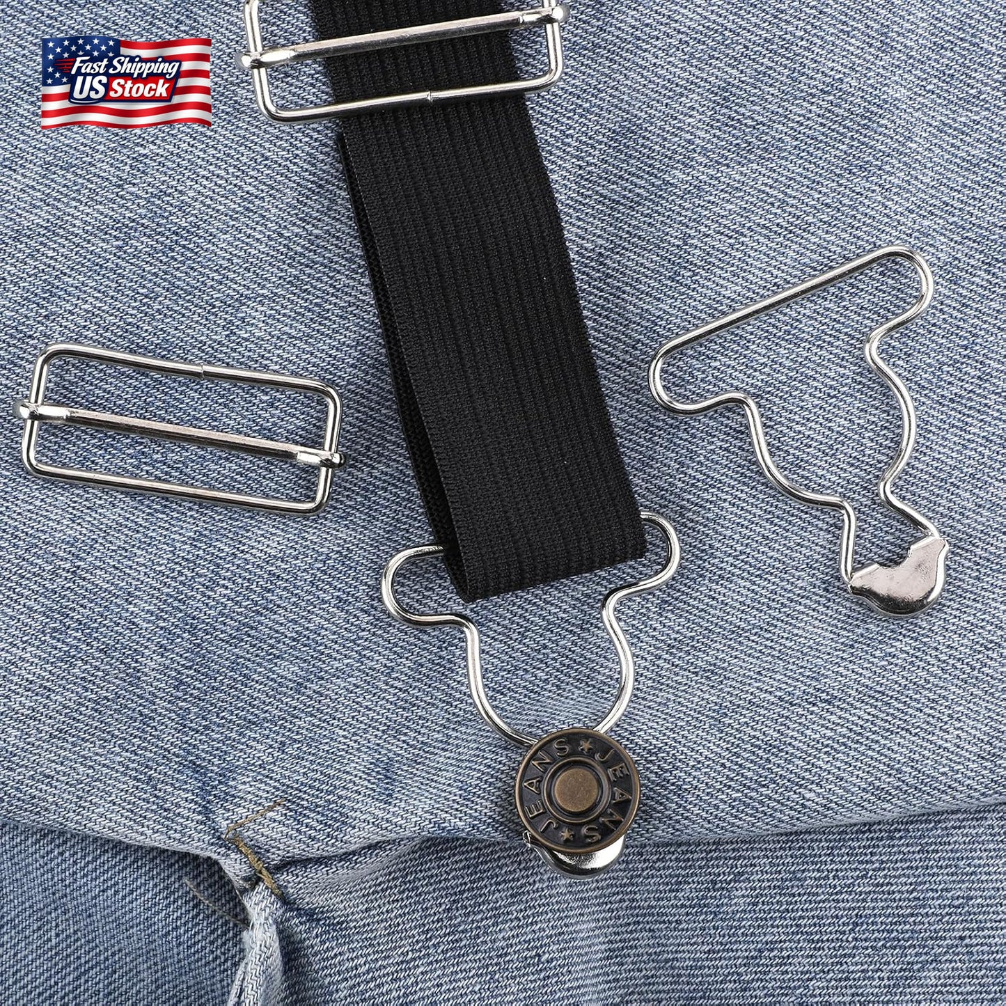 👖 2 Pairs Overall Buckles Replacement – No-Sew Adjustable Jean Overall Clasps