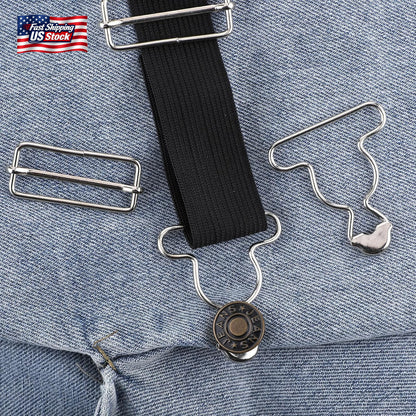 👖 2 Pairs Overall Buckles Replacement – No-Sew Adjustable Jean Overall Clasps