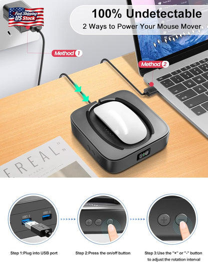 Meatanty Mouse Mover Undetectable, Super-Silent Mouse Jiggler Device Move Random