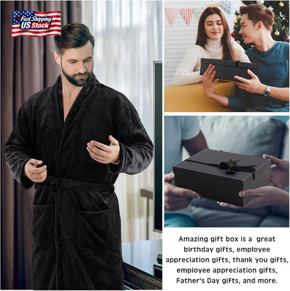 Men’S Gift Basket Set for Him Beard Care Spa Robe Tumbler Birthday Gift Box