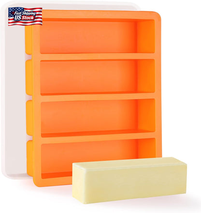 Silicone Butter Mold Tray with Lid Nonstick Chocolate Energy Bar Soap Mold BPA F