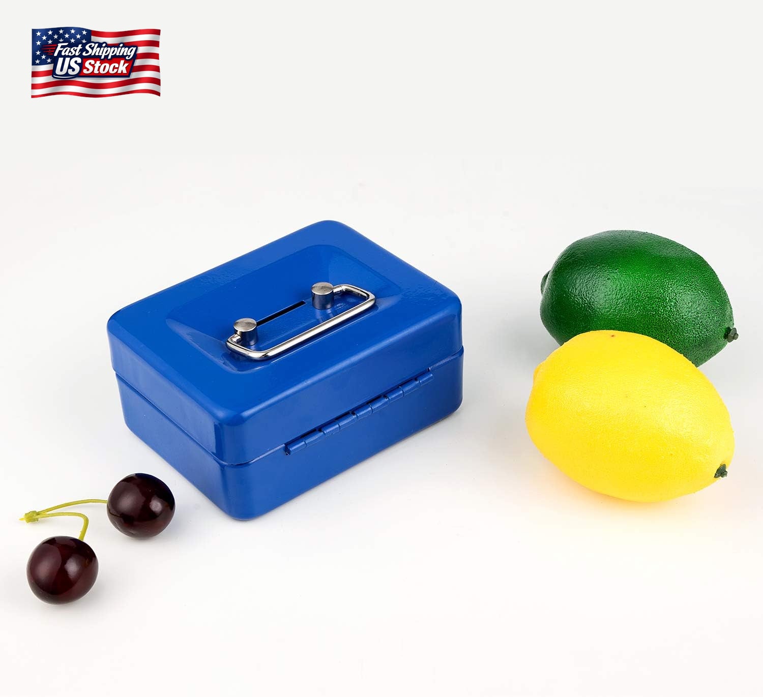 Mini Cash Box with Lock and Slot Small Cash Box with Money Tray Metal Piggy Bank