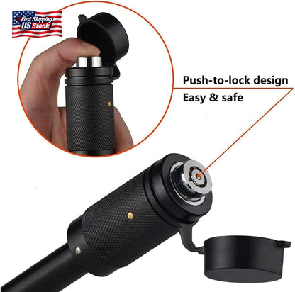 American Flag Trailer Hitch Cover Lock Set 2" Receiver Heavy Duty Aluminum Black