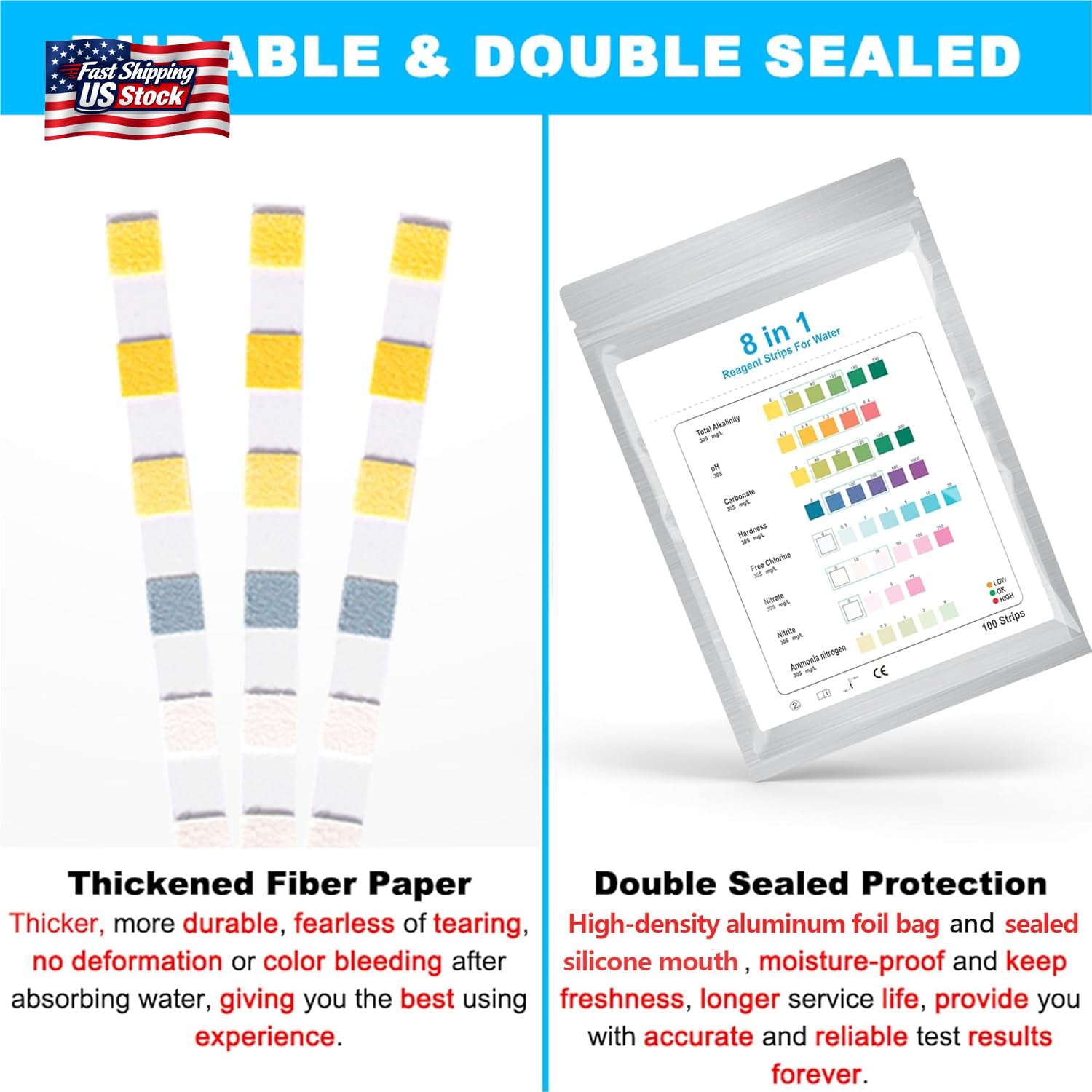 Datoo 8 in 1 Aquarium Test Kit Fish Tank Test Strips Accurate Water Quality Test