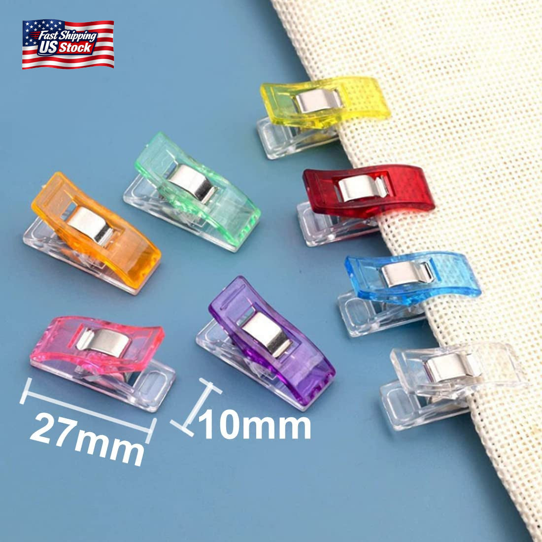 Plastic Sewing Clips, 120 Pcs with Plastic Jar, Premium Quilting Clips for Suppl