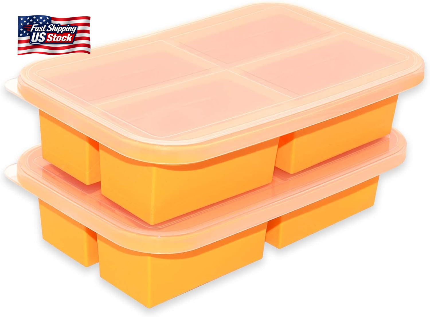 Bangp 1-Cup Silicone Freezing Trays with Lid,2 Pack,Easy-Release Silicone Freeze