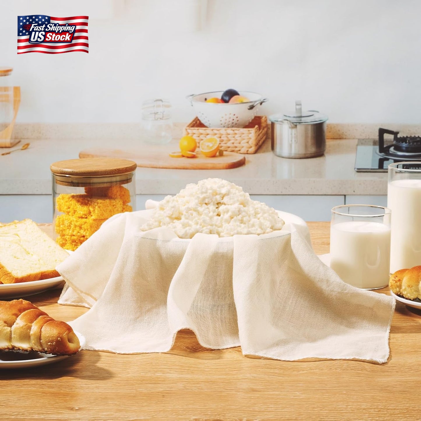 6PCS Cheese Cloth 20X20 Inch Grade 100 Unbleached Cotton Straining Cloth Reusabl