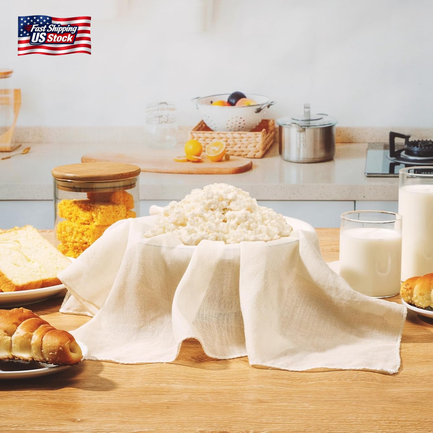 6PCS Cheese Cloth 20X20 Inch Grade 100 Unbleached Cotton Straining Cloth Reusabl