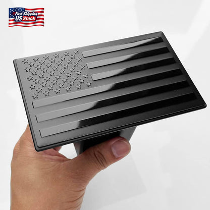 American Flag Trailer Hitch Cover Lock Set 2" Receiver Heavy Duty Aluminum Black