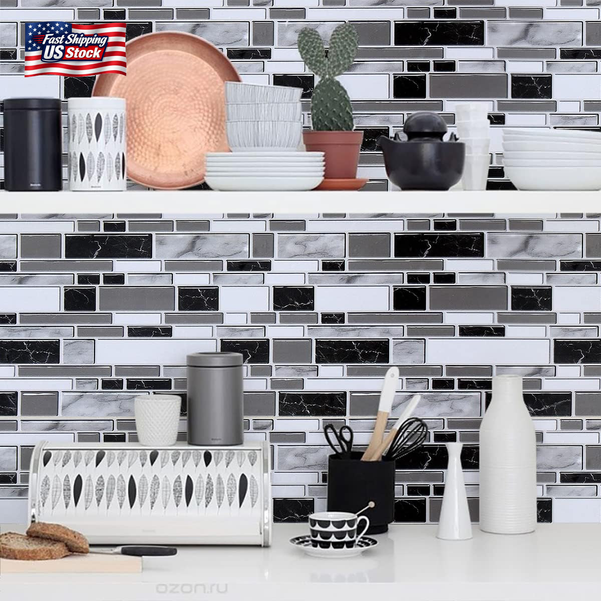 Livebor Peel and Stick Kitchen Wallpaper Backsplash Wall Paper for Kitchen 11.8I
