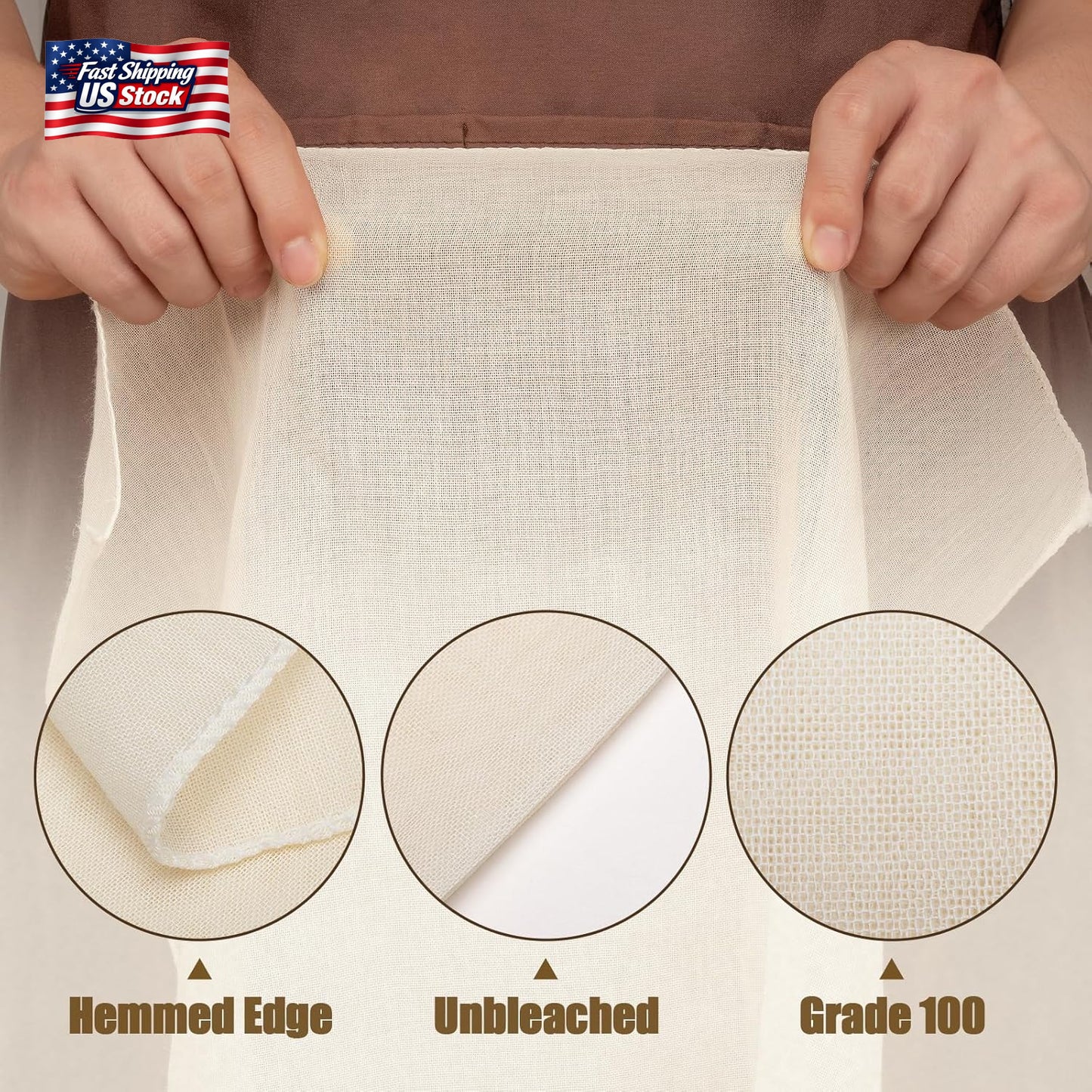 6PCS Cheese Cloth 20X20 Inch Grade 100 Unbleached Cotton Straining Cloth Reusabl