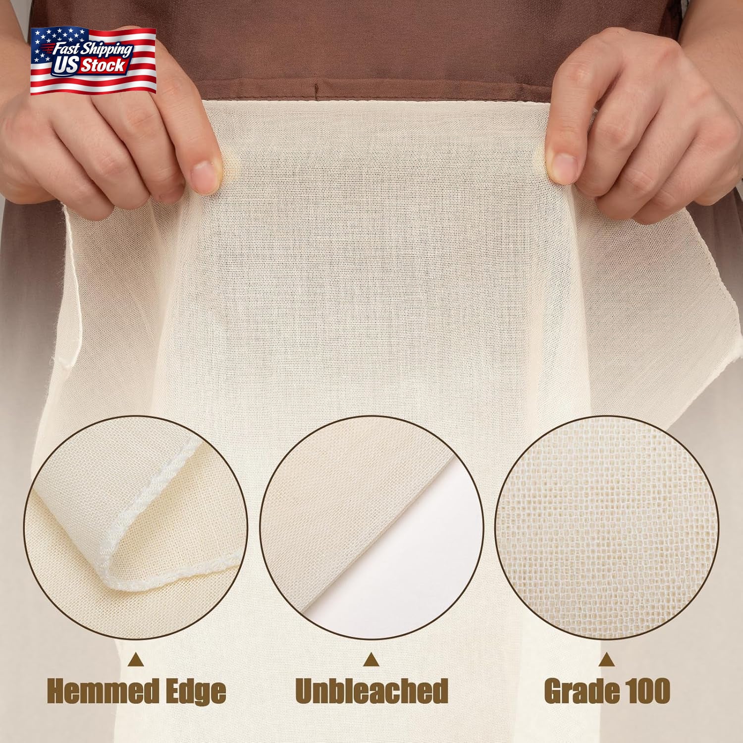 6PCS Cheese Cloth 20X20 Inch Grade 100 Unbleached Cotton Straining Cloth Reusabl