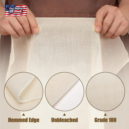 6PCS Cheese Cloth 20X20 Inch Grade 100 Unbleached Cotton Straining Cloth Reusabl