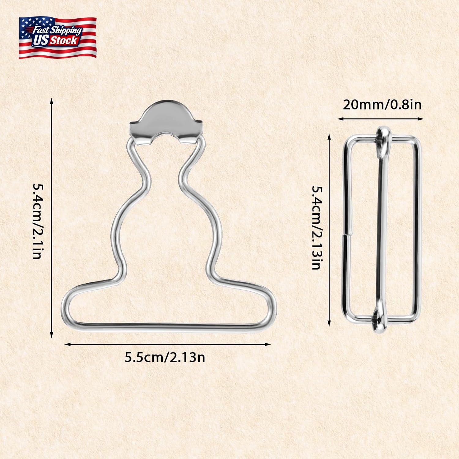 👖 2 Pairs Overall Buckles Replacement – No-Sew Adjustable Jean Overall Clasps