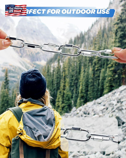 20 Pack Alloy M3.5 Chain Link, 1/8 Inch D Shape Locking Quick Chain Repair Links