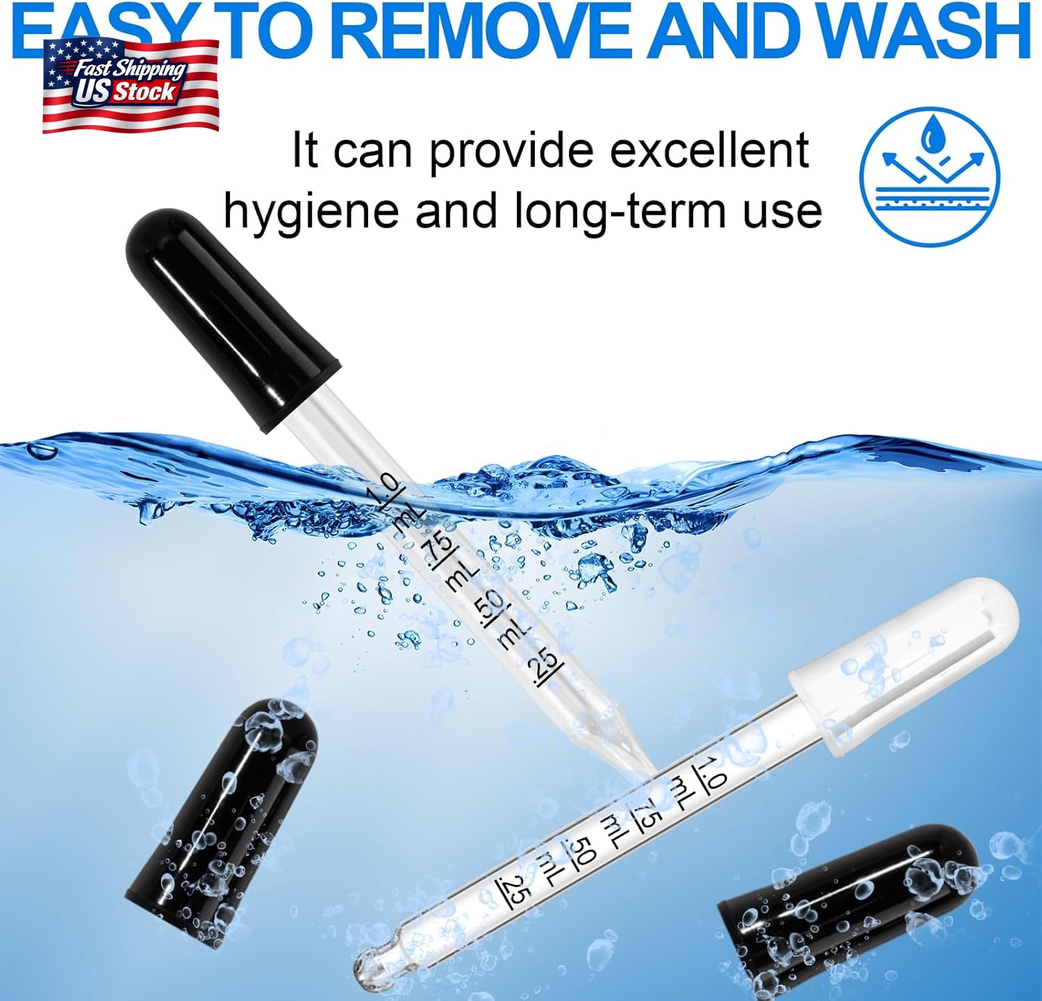 10Pcs Eye Dropper with Durable Rubber Head, 1Ml Glass Dropper, Liquid Droppers F