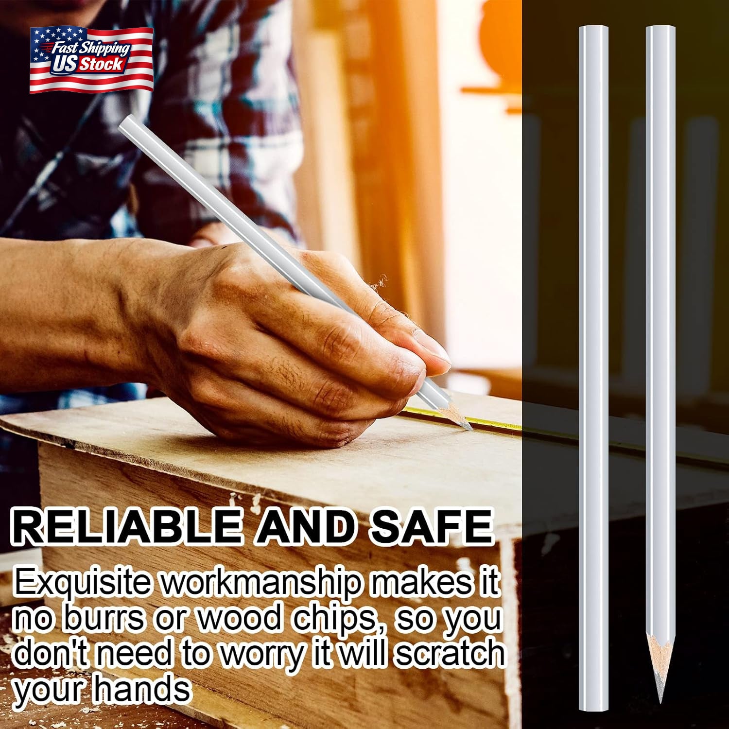 Tondiamo 48 Packs Silver Welders Pencils 7 Inch Metal Marking Pencil Silver Meta