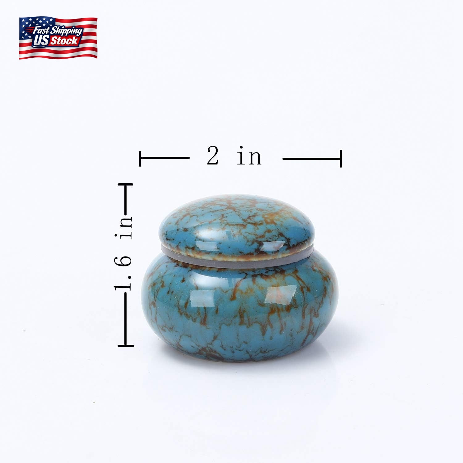 Small Urn for Human Ashes - 1.6'' Handicrafted Urn - Beautiful Tiny Keepsake Urn