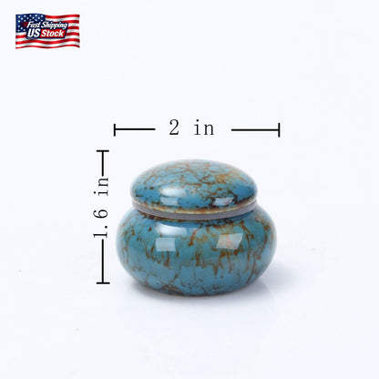 Small Urn for Human Ashes - 1.6'' Handicrafted Urn - Beautiful Tiny Keepsake Urn
