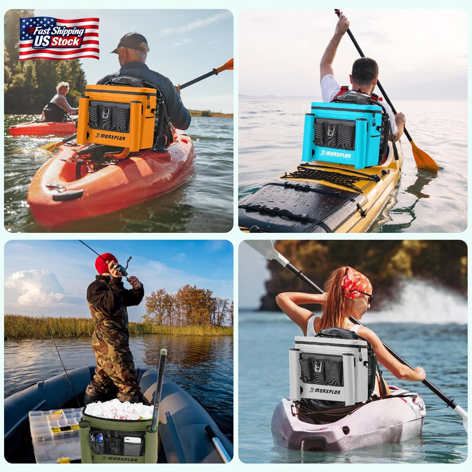 Kayak Cooler Bag Waterproof Seat Back Cooler Fishing Camping Ice Storage Bag