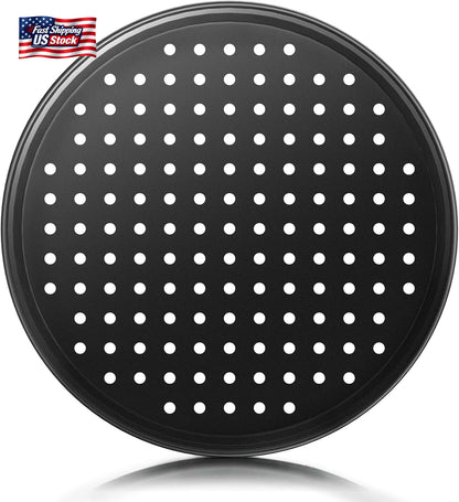 Casaculina 12 Inch Pizza Pan with Holes, Nonstick Pizza Tray for Oven, round Per