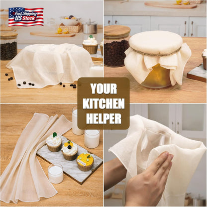 6PCS Cheese Cloth 20X20 Inch Grade 100 Unbleached Cotton Straining Cloth Reusabl