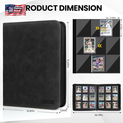 9 Pocket Top Loader Card Binder with Sleeves Holds 252 Top Loaders Storage, Trad