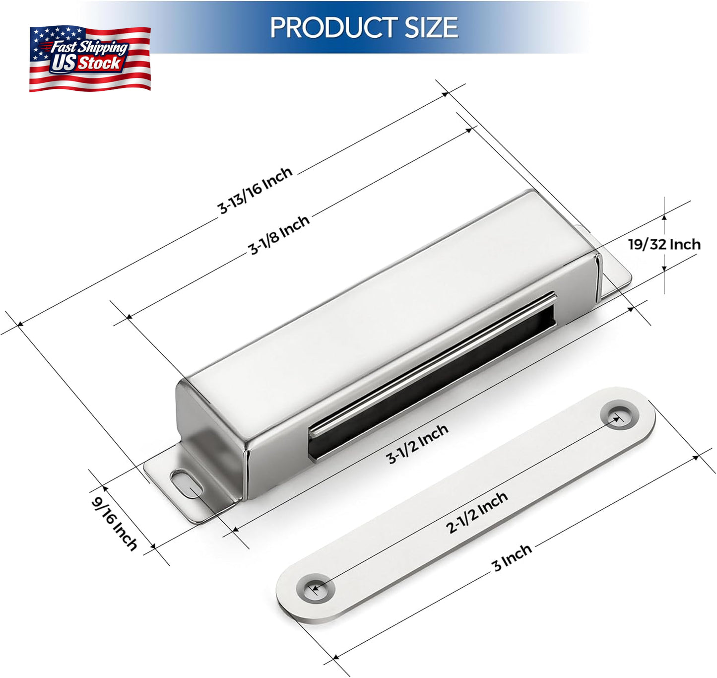 Ravinte 2 Pack Cabinet Magnets for Closure, 90Lbs Heavy Duty Concealed Magnetic