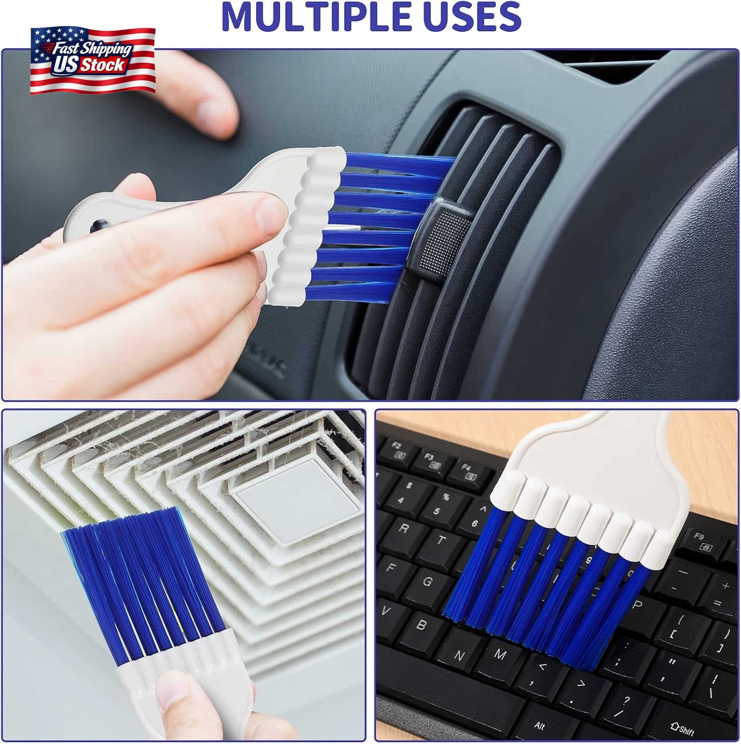 4 Pack HVAC Coil Cleaning Brush Air Conditioner Condenser Refrigerator Fin Brush