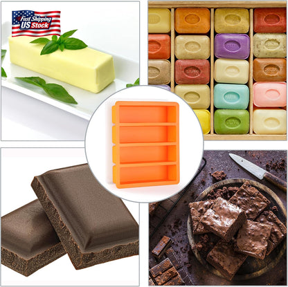 Silicone Butter Mold Tray with Lid Nonstick Chocolate Energy Bar Soap Mold BPA F