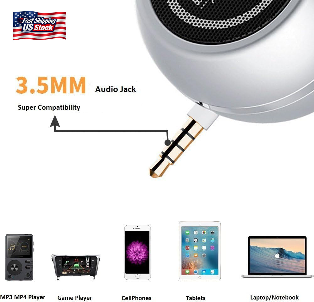 Mini Portable 3W Speaker 3.5Mm AUX Plug Mobile Phone Laptop External Speaker