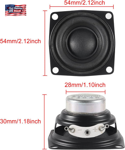 2 Inch Full Range Speakers 4 Ohm 10W (2 Pack) – Mini Audio Stereo Speakers for D
