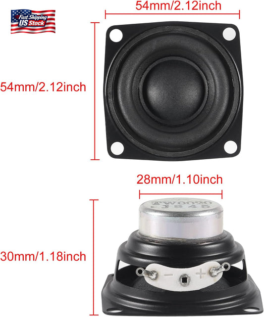 2 Inch Full Range Speakers 4 Ohm 10W (2 Pack) – Mini Audio Stereo Speakers for D