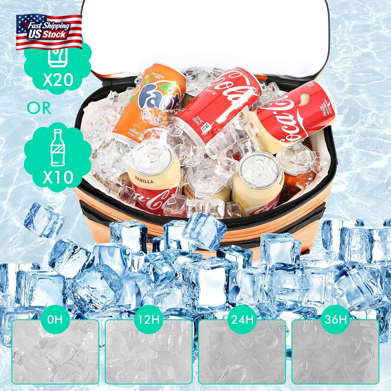 Kayak Cooler Bag Waterproof Seat Back Cooler Fishing Camping Ice Storage Bag