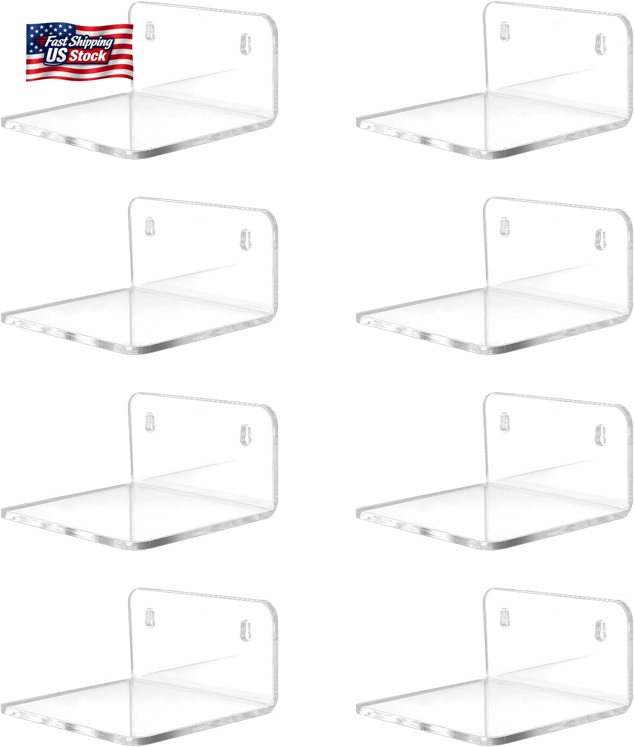 Acrylic Small Shelf,Mini Floating Wall Shelf,Wall Mounted Storage Shelf,For Pop