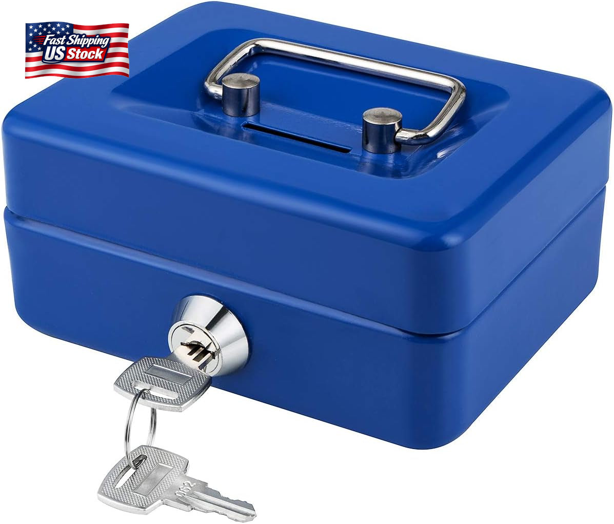 Mini Cash Box with Lock and Slot Small Cash Box with Money Tray Metal Piggy Bank