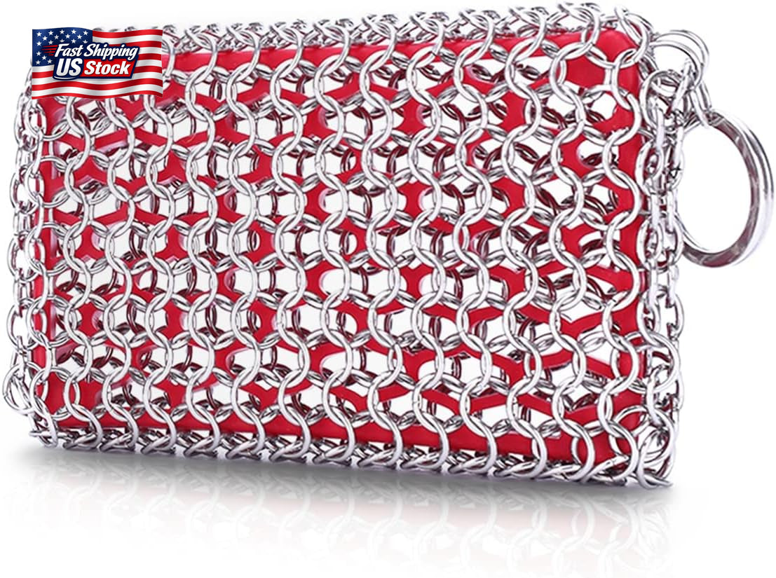Cast Iron Scrubber Chainmail Cleaner 316L Stainless Steel Pan Pot Scrub Pad