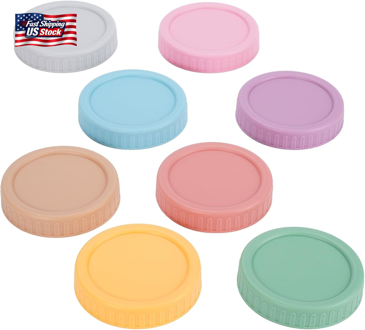 8PCS Wide Mouth Mason Jar Lids Reusable Plastic Storage Caps for Mason Jars