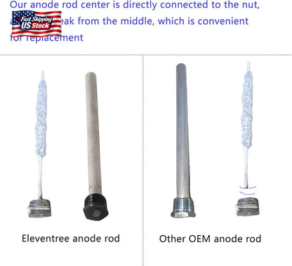 2 Pack RV Water Heater Anode Rods, Anode Rod for RV Hot Water Heaters,Replacemen