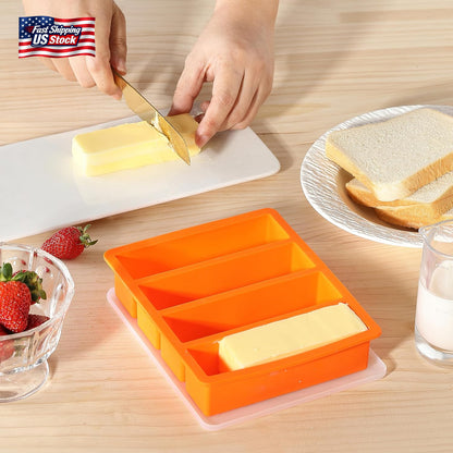 Silicone Butter Mold Tray with Lid Nonstick Chocolate Energy Bar Soap Mold BPA F