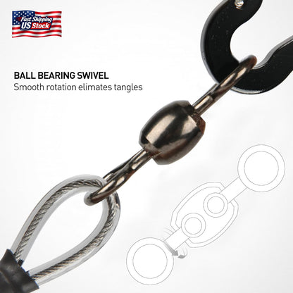 Fishing Pole Tether Kayak Paddle Leash Coiled Lanyard Rod Holder Safety Rope