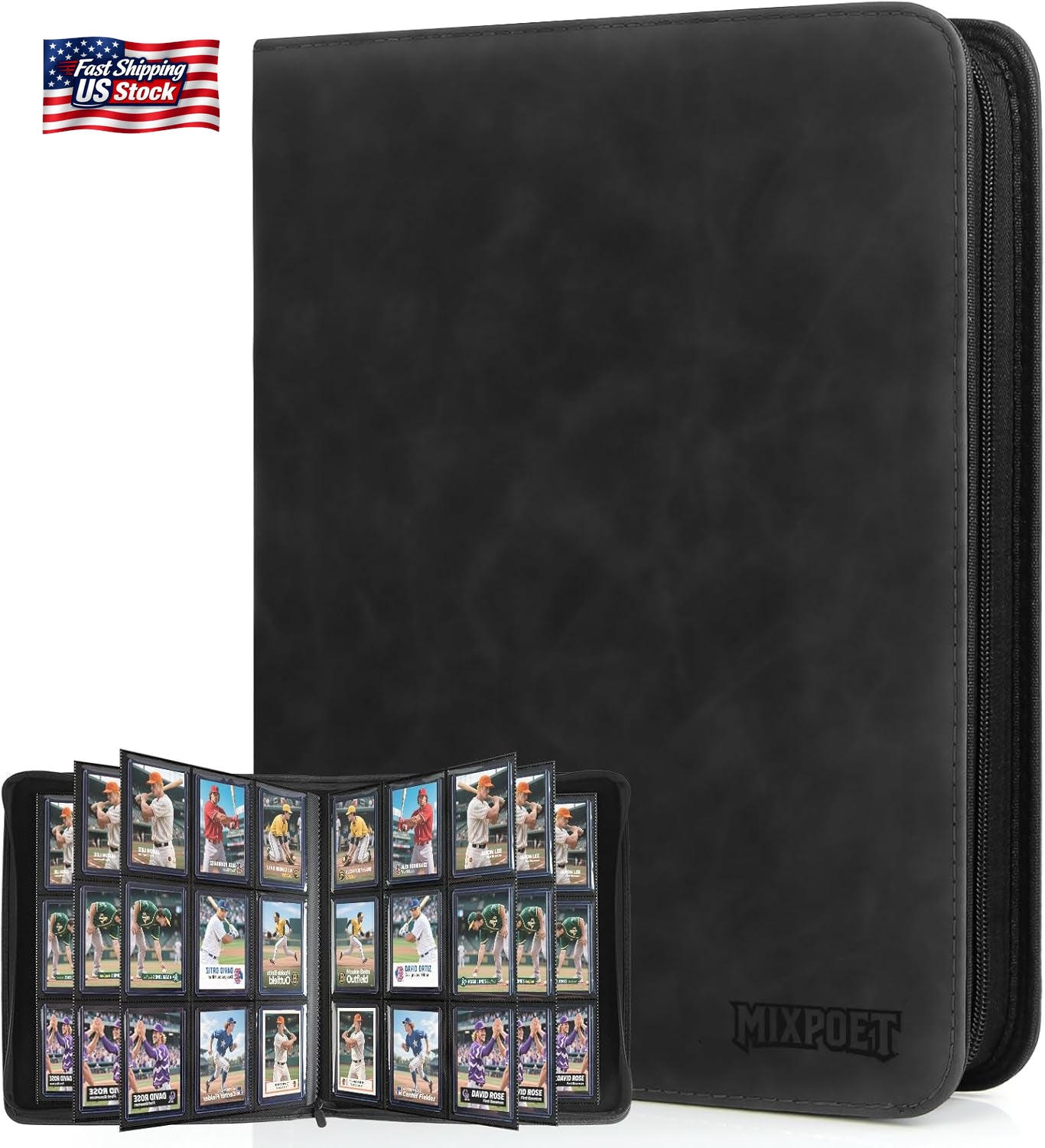 9 Pocket Top Loader Card Binder with Sleeves Holds 252 Top Loaders Storage, Trad