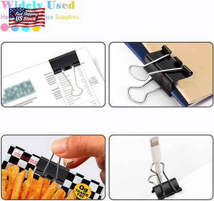 Binder Clips, 144 Pack, 1 Inch, Standard 25Mm, Black, Capacity 0.47 Inch, Metal