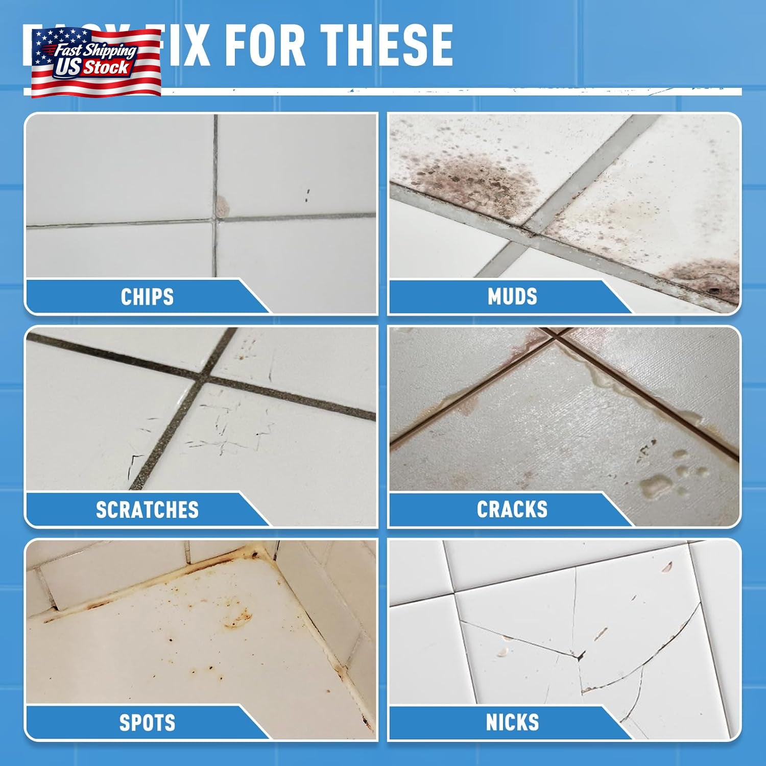 DWIL Tub and Tile Paint, White Touch up Paint for Porcelain, Scratches, Cracks A