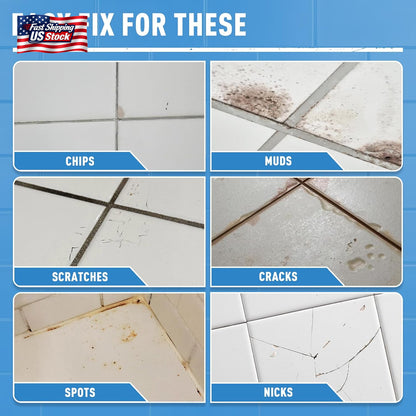 DWIL Tub and Tile Paint, White Touch up Paint for Porcelain, Scratches, Cracks A