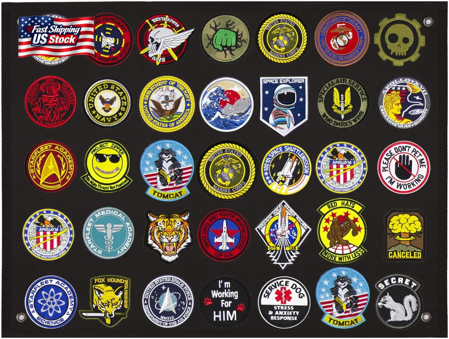 Military Morale Patch Display Panel Tactical Hook & Loop Patch Holder Board