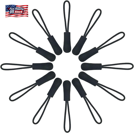20 Pcs Nylon Cord Extension Zipper Tab Tags for Backpacks, Luggage, Jackets, Pur